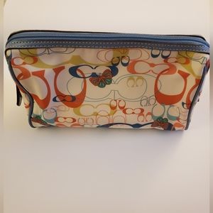 Coach Costmic Bag Pouch  signature multi color